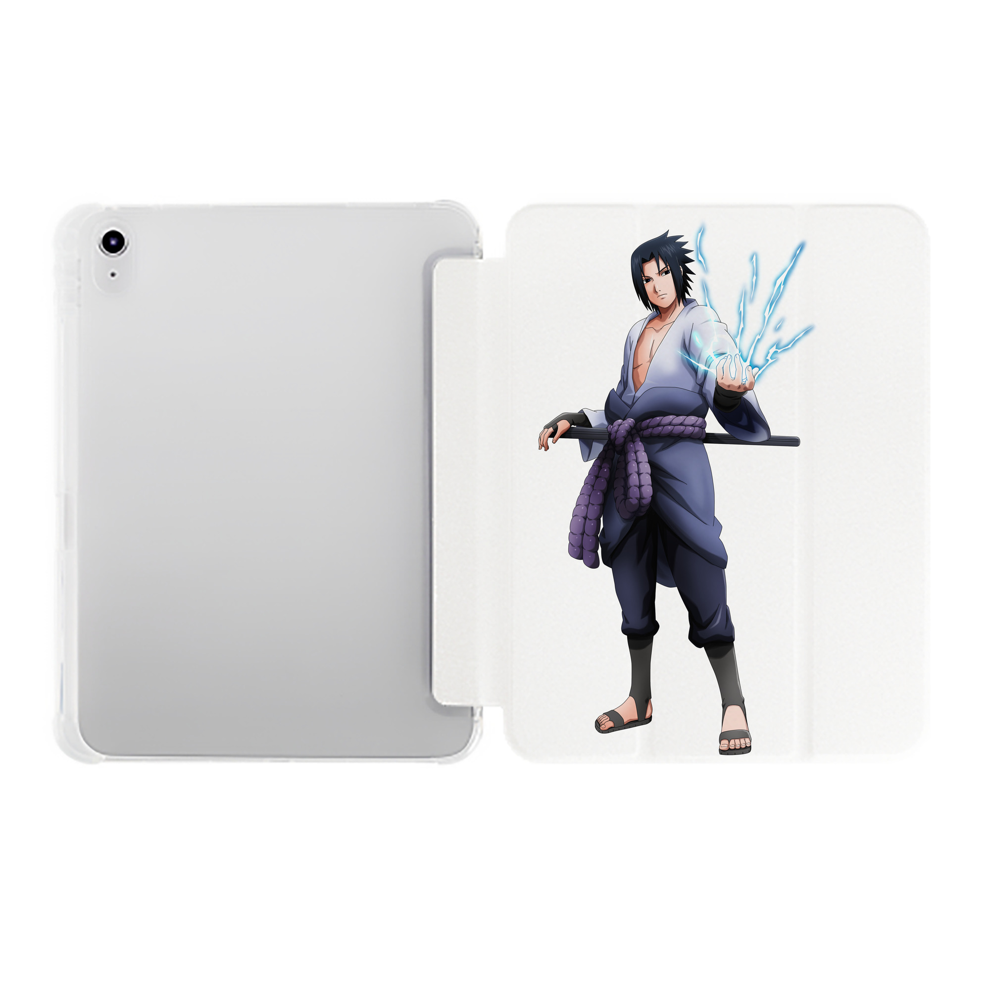 （画像用） NARUTO -ナルト- うちは サスケ Uchiha Sasuke IPad ケース ペン収納付き 三つ折りスタンド PUレザー×シリコン 対応機種9.5/10.5/10.9インチ